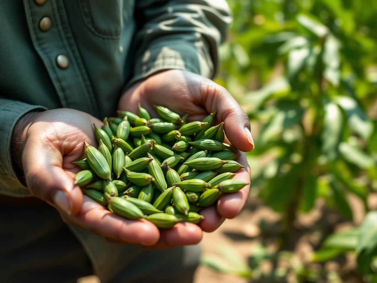 Farmer holding cardamom
